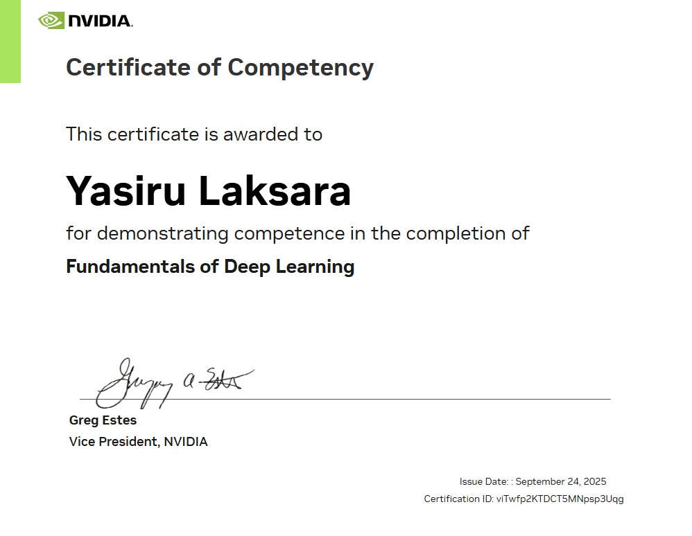NVIDIA Deep Learning Certificate
